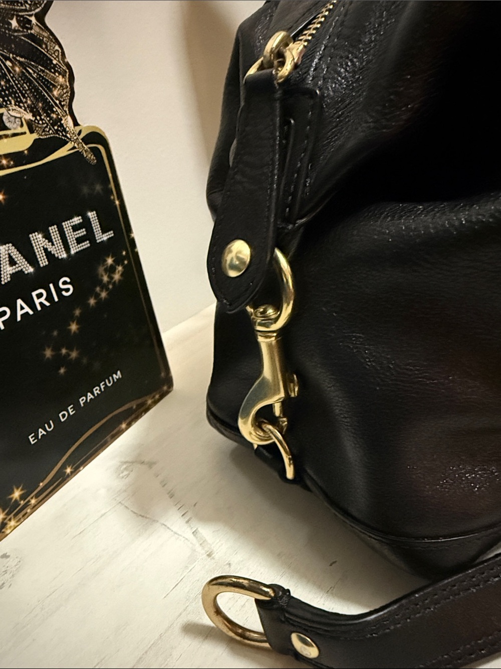 Coach Madison Sabrina Black Leather Satchel with Gold Hardware - Picture 3 of 15